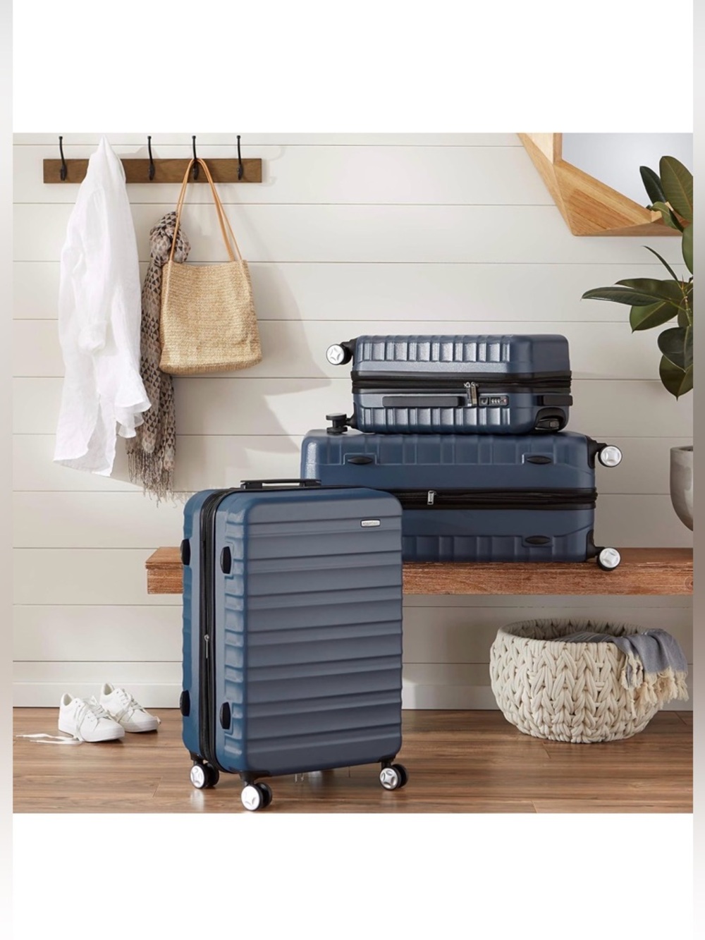 NWT Navy Ribbed Carry on Spinner - Picture 2 of 11